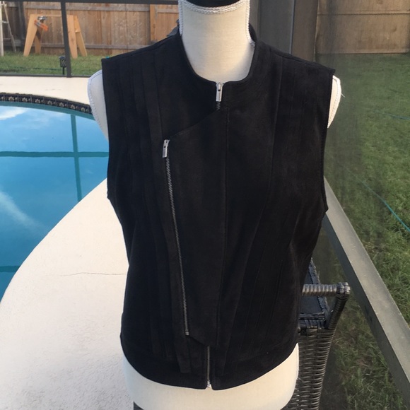 SOLD BCBG Suede Moto Vest - Picture 5 of 8